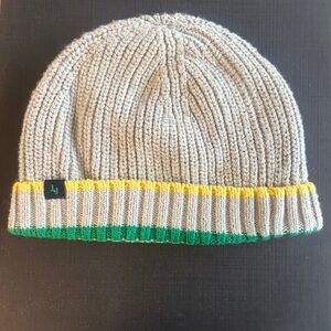 💛🪀 JANIE & JACK GREY KNITTED STRIPED HEAD BEANIE SIZE 4-5💛🪀
